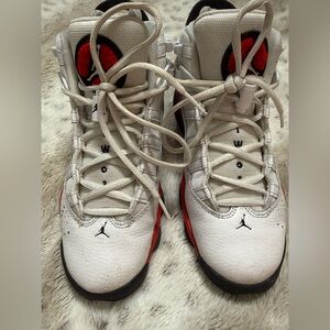 Jordan Kids White and Red Sneakers